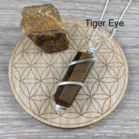 Genuine Brazilian Gemstone Pendants - Double Termination Point - Choose from Amethyst, Clear Quartz, Rose Quartz, Citrine, or Tiger Eye