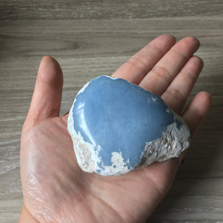 2.5" to 3" Angelite Window - Semi Polished - Blue Anhydrite - Stone of Awareness - *ATTRACT ANGELS* - *SERENITY* - *Self Awareness*