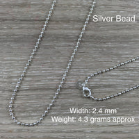 Chains - Pick from Cotton Cord, Stainless Steel, Sterling Silver Plated - Assorted Sizes