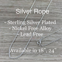 Chains - Pick from Cotton Cord, Stainless Steel, Sterling Silver Plated - Assorted Sizes