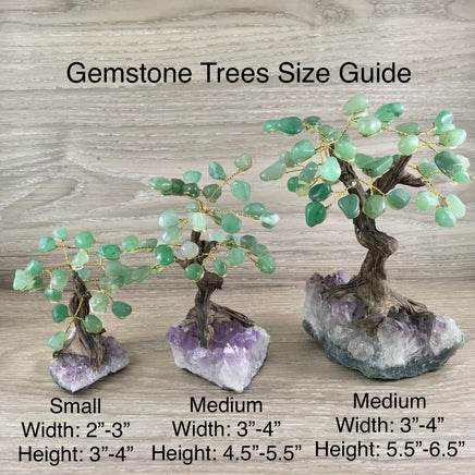 3 sizes Genuine Gemstone Trees - 3 Options - Amethyst, Aventurine, Citrine - Gorgeous!  12 branches, Plastic Free