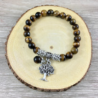 Genuine Tiger Eye - Handcrafted Tree of Life High Energy Bracelet - *VITALITY*, "STRENGTH" - Reiki Energy