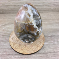 STUNNING!  3.25" Handcarved Agate Druzy Egg with Druzy - SPARKLING CRYSTALS -Expert Craftsmanship