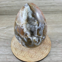 STUNNING!  3.25" Handcarved Agate Druzy Egg with Druzy - SPARKLING CRYSTALS -Expert Craftsmanship