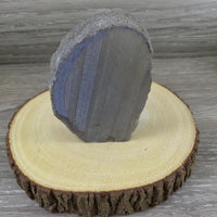 Agate Geode Stand -  Lovely Brown Gray Bands!  Semi-Polished - Nice Shape!  *Reiki Energy*