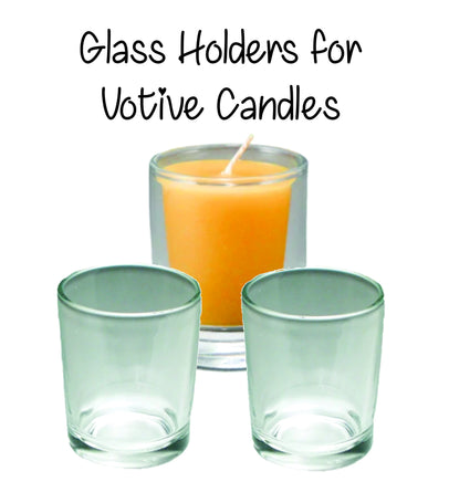 Clear Glass Cups for Votive Candles - Reusable - Candle Display - Glass