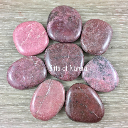 Rhodonite Palm Stone / Earth Stone -  Smooth, Hand-Polished - Natural - *Discovering Hidden Talents*, *Compassion*, *Love* - Reiki Healing