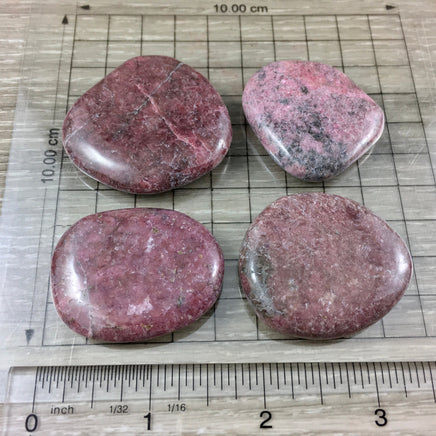 Rhodonite Palm Stone / Earth Stone -  Smooth, Hand-Polished - Natural - *Discovering Hidden Talents*, *Compassion*, *Love* - Reiki Healing