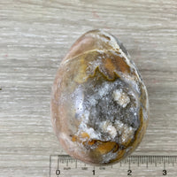 STUNNING!  3.25" Handcarved Agate Druzy Egg with Druzy - SPARKLING CRYSTALS -Expert Craftsmanship