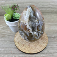 STUNNING!  3.25" Handcarved Agate Druzy Egg with Druzy - SPARKLING CRYSTALS -Expert Craftsmanship