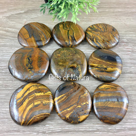 Golden Tiger Iron Palm Stone / Earth Stone / Worry Stone - Natural, Hand Polished - *STRENGTH* - *STAMINA* - *FOCUSED Will*