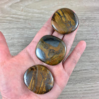 Golden Tiger Iron Palm Stone / Earth Stone / Worry Stone - Natural, Hand Polished - *STRENGTH* - *STAMINA* - *FOCUSED Will*