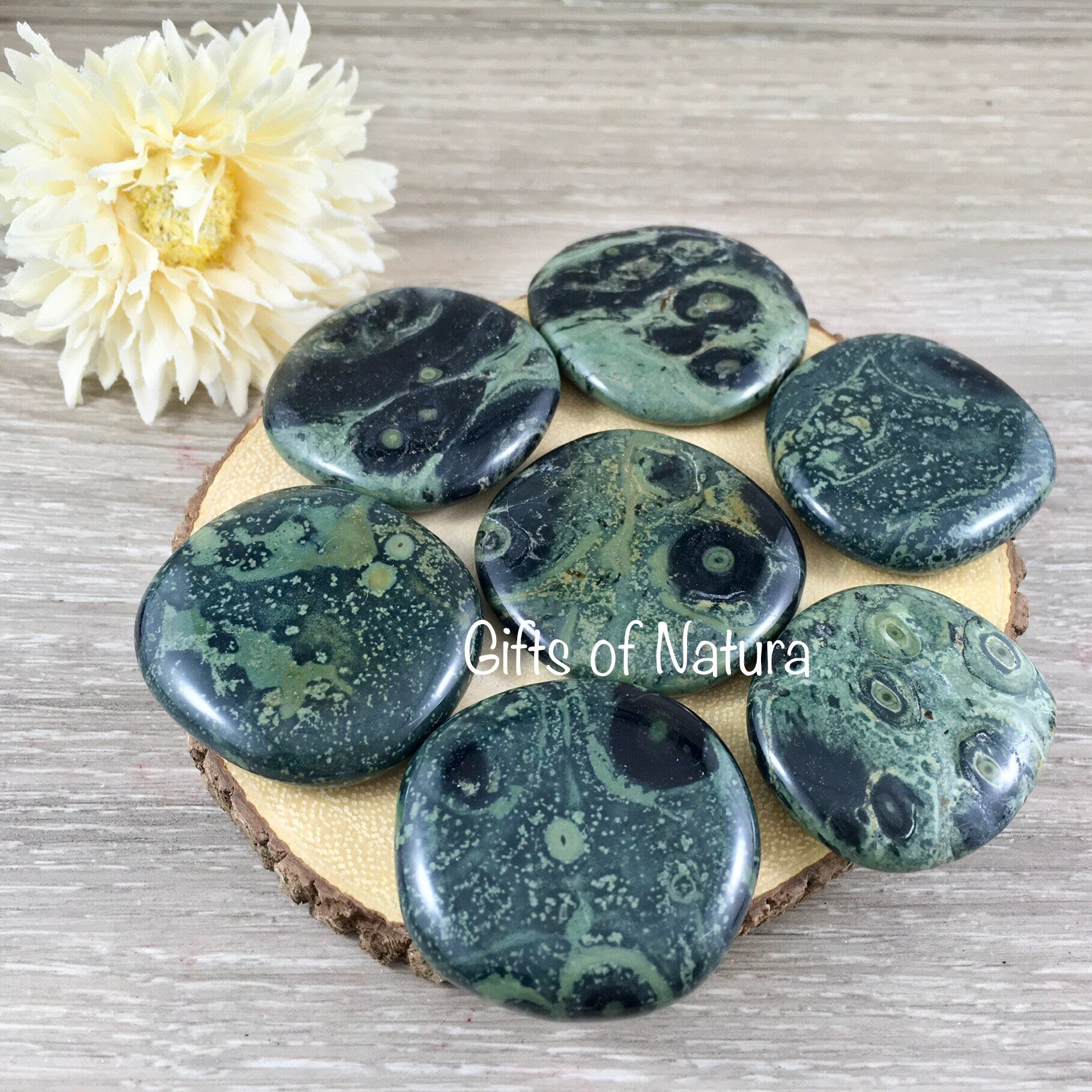 Kambaba Jasper Palm Stone / Earth Stone - Smooth, Hand-Polished 