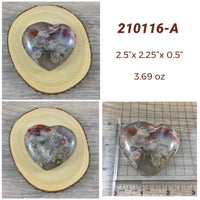BIG PUFFY Flower Agate Heart -  You Pick - Superb Craftsmanship - Natural, Smooth, Polished - *Self-Growth* - *Motivation* - * Passion*