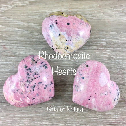 Rhodocrosite Hearts - You Pick - SUPER PUFFY - Smooth, Hand Polished - *Emotional Healing* - *Recovery of Lost Memories* - *Self-Love*