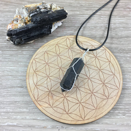 Small Black Tourmaline Pendant  - Polished Point - Double Terminated - FREE CORD! - *Repels Negativity* - *Protection* - Reiki Energy