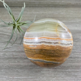 BIG Rainbow Onyx Sphere - 2.5" - Over 1 lb! Natural, No dyes. Beautifully Banded - *Stone of INNER STRENGTH* - *Mental Focus* -