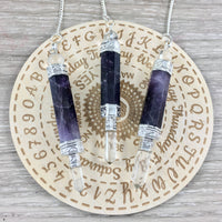 Chevron Amethyst Pendulum - Handcrafted with Clear Quartz Sphere and Point - *PROTECTION* - *PURIFICATION* - Reiki Healing