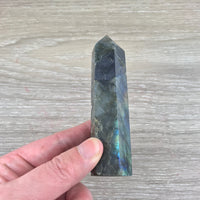 BIG 3.8" Labradorite Obelisk - FLASHY! - Smooth, Polished - *Stone of Magic* - Reiki Healing
