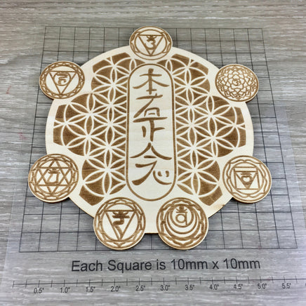 5.5" Reiki Symbols / Charka Board / Wood Plaque - Genuine Beech Plywood - Handcrafted - Reiki Energy