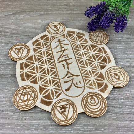 5.5" Reiki Symbols / Charka Board / Wood Plaque - Genuine Beech Plywood - Handcrafted - Reiki Energy