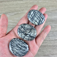 Picasso Marble (Net Jasper) Palm Stone / Earth Stone, No Dyes, Natural -*Stimulates Resilience*, *CALMING*, *Find Purpose* - Reiki Healing