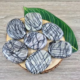 Picasso Marble (Net Jasper) Palm Stone / Earth Stone, No Dyes, Natural -*Stimulates Resilience*, *CALMING*, *Find Purpose* - Reiki Healing