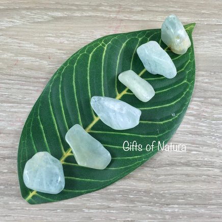 Aquamarine - 2 sizes to Choose - Natural, No Dyes, Tumbled - *Soothing* - *Enhance Communication* - *Truth* - Throat Chakra, Reiki Energy