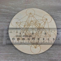 4" Hand Crafted Metatron Cube Crystal Grid / Wood Plaque - Genuine Beech Plywood - *HEALING*