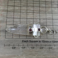 Clear Quartz Pendulum with Garnet - Handcrafted, Polished, Double Terminated, Sphere - *CLEANSING* - *INTENTION AMPLIFIER* - Reiki Energy