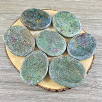 Ruby Zoisite Palm Stone | Worry Stone - Hand Polished, Grooved - *Abundance* - *Love* - *Passion for life* - Reiki Healing