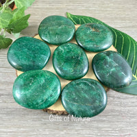 Green Fuchsite Palm Stone / Worry Stone, No Dyes, Natural, Polished - *Healer's Stone* - *Stone of Service* - Reiki Energy