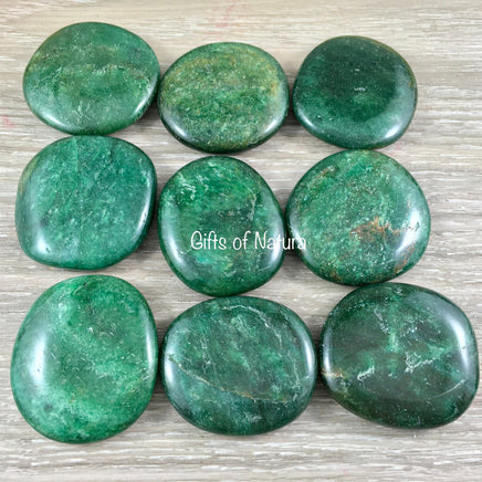 Green Fuchsite Palm Stone / Worry Stone, No Dyes, Natural, Polished - *Healer's Stone* - *Stone of Service* - Reiki Energy