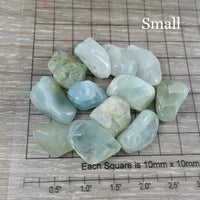 Aquamarine - 2 sizes to Choose - Natural, No Dyes, Tumbled - *Soothing* - *Enhance Communication* - *Truth* - Throat Chakra, Reiki Energy