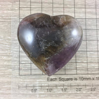 Auralite | Super Seven (Melody Stone) Heart - Puffy! Hand Polished - Non Treated - High Vibration Stone - Reiki Energy