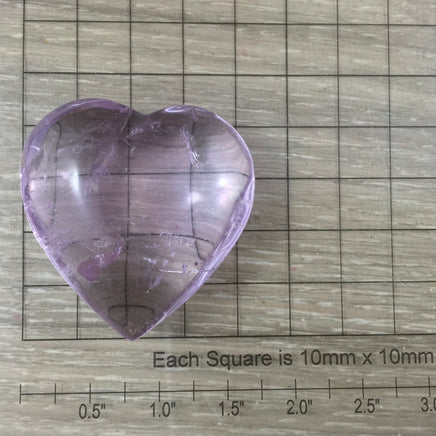 1.5" Light Puffy Amethyst Gemstone Heart - Hand Carved, Polished, Nice inclusions! - "Divine Connection* - *Calming* - Heart Chakra