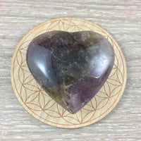 Auralite | Super Seven (Melody Stone) Heart - Puffy! Hand Polished - Non Treated - High Vibration Stone - Reiki Energy