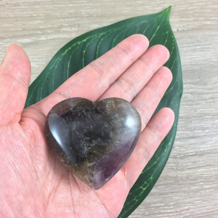 Auralite | Super Seven (Melody Stone) Heart - Puffy! Hand Polished - Non Treated - High Vibration Stone - Reiki Energy