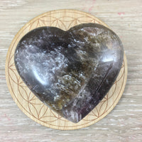 Auralite | Super Seven (Melody Stone) Heart - Puffy! Hand Polished - Non Treated - High Vibration Stone - Reiki Energy