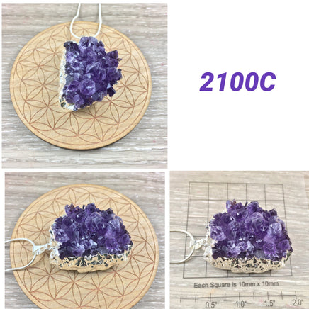 Amethyst Cluster Pendant - YOU PICK - Natural, Dark, Gorgeous! - "Calming" - " Divine Connection" - Reiki Energy