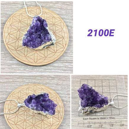 Amethyst Cluster Pendant - YOU PICK - Natural, Dark, Gorgeous! - "Calming" - " Divine Connection" - Reiki Energy