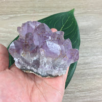 Chunky 3.25" Amethyst Cluster with Stand - SUPERB QUALITY, Natural, Unpolished, SPARKLY - Big Dark Beautiful Points - Calming