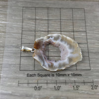 Agate Geode Slice Pendant!  One of a Kind - Electroplated -  "Spiritual Activation" - "Communion with the Higher Self" - BONUS Black Cord