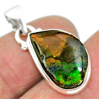 Natural Ammolite Pendant - 925 Sterling Silver - Gorgeous!  Lovely Colors - *PERFECTION* - *WISDOM* - *KNOWLEDGE* - Reiki Energy