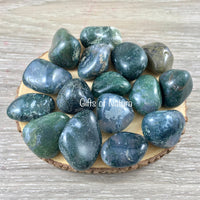 Moss Agate Tumbled Stone - Smooth, Polished, Natural, No Dyes - *Connect with Nature" - "Reduce Sensitivity" - Reiki Healing