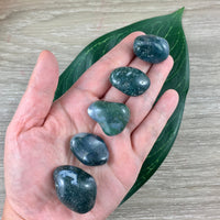 Moss Agate Tumbled Stone - Smooth, Polished, Natural, No Dyes - *Connect with Nature" - "Reduce Sensitivity" - Reiki Healing