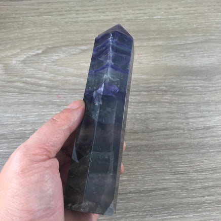 BIG!  6" Rainbow Fluorite Obelisk - Tall , Beautiful- Polished, Grid Crystal - *Mental Enhancement & Clarity* - *Decision-Making*