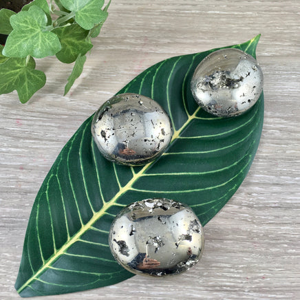 BIG GORGEOUS Pyrite Palmstones - Nice, Thick, Polished, Shiny! - *Vitality* - *Creativity* - *Confidence* - *Will Power* - Reiki Energy