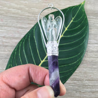 Gemstone Angel Point Pendant / Pendulum - Superb Craftsmanship - Bonus Pouch!