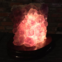 7" High BIG Amethyst Cluster Lamp with Dimmer cord & light bulb - Huge Points!  Nice Shape!  *Calming* - *Divine Connection*